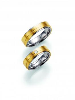 Trauringe Weiss-Gelbgold von Fischer 05 05517/060